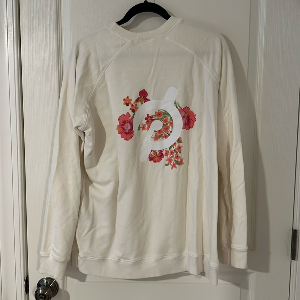 Peloton brand floral sweatshirt